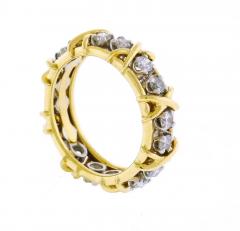  Tiffany Co 16 Stone Diamond Gold and Platinum Tiffany Co Schlumberger X Ring - 4530943