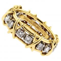  Tiffany Co 16 Stone Diamond Gold and Platinum Tiffany Co Schlumberger X Ring - 4532047