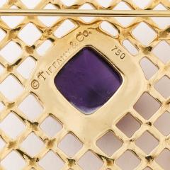  Tiffany Co 18K Gold Heart Form Woven Latticework Brooch w Cabachon by Tiffany Co  - 4653649