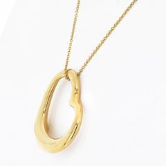  Tiffany Co 18K YELLOW GOLD ELSA PERETTI OPEN HEART PENDANT ON A CHAIN NECKLACE - 2997056