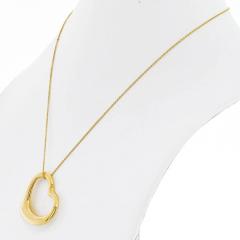  Tiffany Co 18K YELLOW GOLD ELSA PERETTI OPEN HEART PENDANT ON A CHAIN NECKLACE - 2997057
