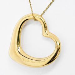  Tiffany Co 18K YELLOW GOLD ELSA PERETTI OPEN HEART PENDANT ON A CHAIN NECKLACE - 2997065