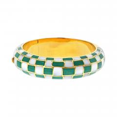  Tiffany Co 18K Yellow Gold Angela Cummings Mother Of Pearl And Malachite Bracelet - 3864388