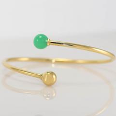  Tiffany Co 18K Yellow Gold Tiffany Co Hardware Ball Bypass Bangle Bracelet - 4525851