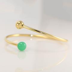  Tiffany Co 18K Yellow Gold Tiffany Co Hardware Ball Bypass Bangle Bracelet - 4525852