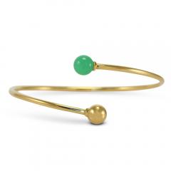 Tiffany Co 18K Yellow Gold Tiffany Co Hardware Ball Bypass Bangle Bracelet - 4527143