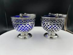  Tiffany Co A Pair of Tiffany Baskets with Cobalt Liner - 3321789