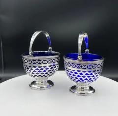  Tiffany Co A Pair of Tiffany Baskets with Cobalt Liner - 3321808