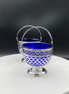  Tiffany Co A Pair of Tiffany Baskets with Cobalt Liner - 3321815