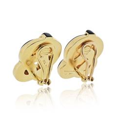  Tiffany Co Angela Cummings 18K Yellow Gold Black Onyx Knot Clip Earrings - 4423545
