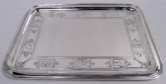  Tiffany Co Antique Tiffany American Art Deco Sterling Silver Nursery Tray - 4388421