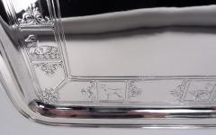  Tiffany Co Antique Tiffany American Art Deco Sterling Silver Nursery Tray - 4388468