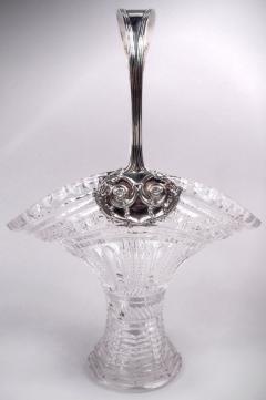  Tiffany Co Antique Tiffany American Sterling Silver Brilliant Cut Glass Basket - 4059172