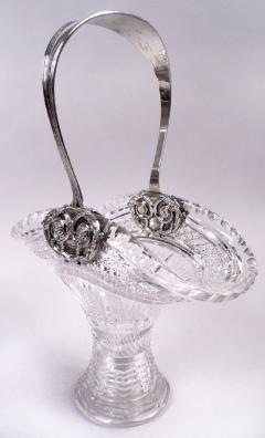  Tiffany Co Antique Tiffany American Sterling Silver Brilliant Cut Glass Basket - 4059178