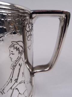  Tiffany Co Antique Tiffany Art Deco Sterling Silver Baby Cup with Child Gardeners - 4045693