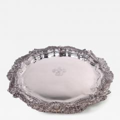  Tiffany Co Antique Tiffany Chrysanthemum Sterling Silver Round Tray - 4110024