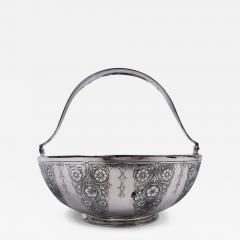  Tiffany Co Antique Tiffany Edwardian Art Nouveau Sterling Silver Basket - 3828813