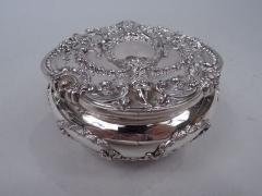  Tiffany Co Antique Tiffany Edwardian Classical Sterling Silver Powder Box - 3764878