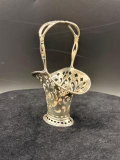  Tiffany Co Antique Tiffany Sterling Silver Miniature Art Nouveau Bonbon Floral Basket - 4698766