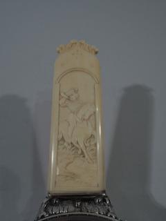  Tiffany Co Antique Tiffany Sterling Silver Porringer with Medieval Huntsman - 3748638