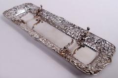  Tiffany Co Antique Tiffany Victorian Classical Repousse Sterling Silver Pen Tray - 4097494