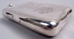 Tiffany Co Antique Tiffany Victorian Classical Sterling Silver Rugby Flask - 4248297