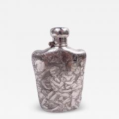  Tiffany Co Antique Tiffany Victorian Classical Sterling Silver Rugby Flask - 4248556