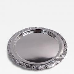  Tiffany Co Antique Tiffany Wave Edge Sterling Silver 10 Inch Round Tray - 4256463