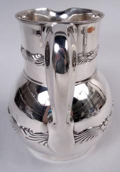  Tiffany Co Antique Tiffany Wave Edge Sterling Silver Water Pitcher - 4206234