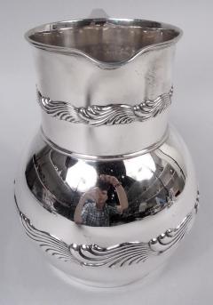  Tiffany Co Antique Tiffany Wave Edge Sterling Silver Water Pitcher - 4206242