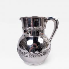  Tiffany Co Antique Tiffany Wave Edge Sterling Silver Water Pitcher - 4207916
