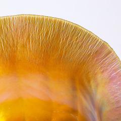 Tiffany Co Art Nouveau Iridescent Yellow Blue Favrile Glass Bowl signed L C Tiffany Co - 4654179