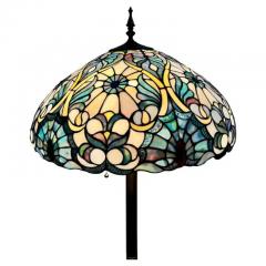 Tiffany Co Art Nouveau Tiffany Sale Blue Stained Glass Dome Shaped Shade Floor Lamp - 4099069