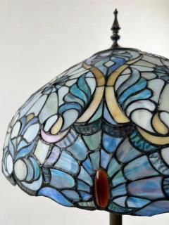  Tiffany Co Art Nouveau Tiffany Sale Blue Stained Glass Dome Shaped Shade Floor Lamp - 4099072