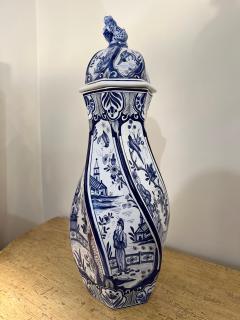  Tiffany Co Hand Painted French Blue and White Lidded Vase Signed for Tiffany Co - 4793077