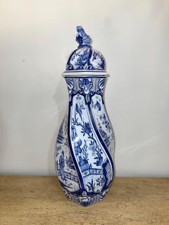  Tiffany Co Hand Painted French Blue and White Lidded Vase Signed for Tiffany Co - 4793105