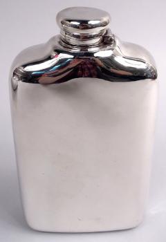  Tiffany Co Large Antique Tiffany Victorian Sterling Silver Alpha Two Handed Flask - 4117630
