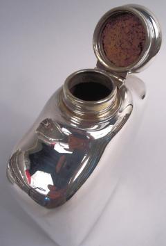  Tiffany Co Large Antique Tiffany Victorian Sterling Silver Alpha Two Handed Flask - 4117633