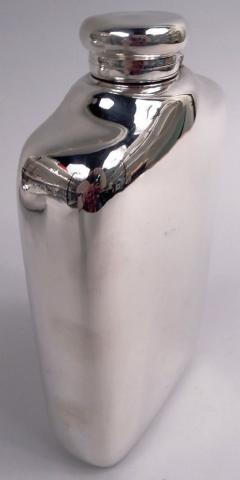  Tiffany Co Large Antique Tiffany Victorian Sterling Silver Alpha Two Handed Flask - 4117634