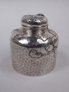  Tiffany Co Large Tiffany Japonesque Applied Sterling Silver Inkwell with Beetle - 3748823