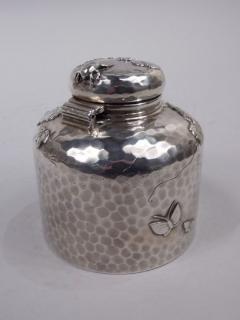  Tiffany Co Large Tiffany Japonesque Applied Sterling Silver Inkwell with Beetle - 3748826