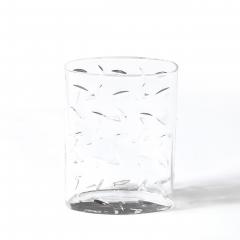  Tiffany Co Mid Century Modernist Cut Crystal Vase w Leaf Form Motif Signed Tiffany and Co - 4623074