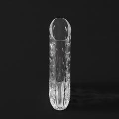  Tiffany Co Mid Century Modernist Cut Crystal Vase w Leaf Form Motif Signed Tiffany and Co - 4623075