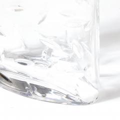  Tiffany Co Mid Century Modernist Cut Crystal Vase w Leaf Form Motif Signed Tiffany and Co - 4623077