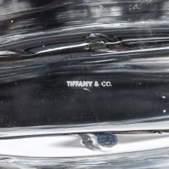  Tiffany Co Mid Century Modernist Cut Crystal Vase w Leaf Form Motif Signed Tiffany and Co - 4623093