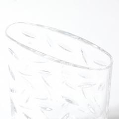  Tiffany Co Mid Century Modernist Cut Crystal Vase w Leaf Form Motif Signed Tiffany and Co - 4623129