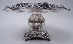  Tiffany Co Pair of Antique Tiffany Chrysanthemum Sterling Silver Compotes - 4543080