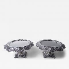  Tiffany Co Pair of Antique Tiffany Chrysanthemum Sterling Silver Compotes - 4545634