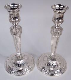  Tiffany Co Pair of Antique Tiffany Neoclassical Sterling Silver Candlesticks - 4367229