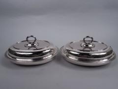  Tiffany Co Pair of Early Tiffany Etruscan Sterling Silver Covered Serving Dishes - 3767014